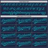 Custom Graffiti Pattern Teal-Navy 3D Scratch Authentic Baseball Jersey - Image 4