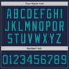 Custom Graffiti Pattern Teal-Navy 3D Scratch Authentic Baseball Jersey - Image 5