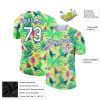Custom Neon Yellow White-Royal 3D Pattern Design Hawaii Summer Fruit Performance T-Shirt - Image 2