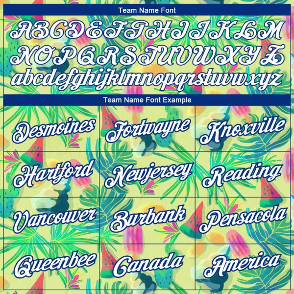 Custom Neon Yellow White-Royal 3D Pattern Design Hawaii Summer Fruit Performance T-Shirt - Image 3