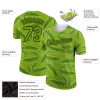 Custom Neon Green Black 3D Pattern Design Crocodile Performance T-Shirt - Image 2