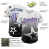 Custom White Light Blue Black-Pink 3D Pattern Design Gradient Style Twinkle Star Authentic Baseball Jersey - Image 3