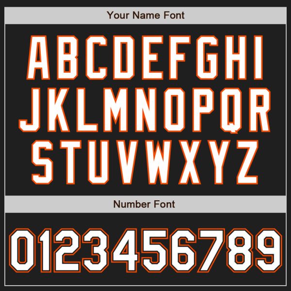 Custom Black White-Orange Authentic Baseball Jersey - Image 5