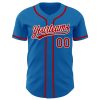 Custom Blue Red-White Authentic Baseball Jersey - Image 2