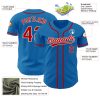 Custom Blue Red-White Authentic Baseball Jersey - Image 3