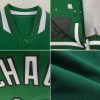 Custom Kelly Green White-Gray Bomber Full-Snap Varsity Letterman Two Tone Jacket - Image 2
