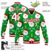 Custom Kelly Green White-Red Christmas 3D Bomber Full-Snap Varsity Letterman Jacket - Image 3