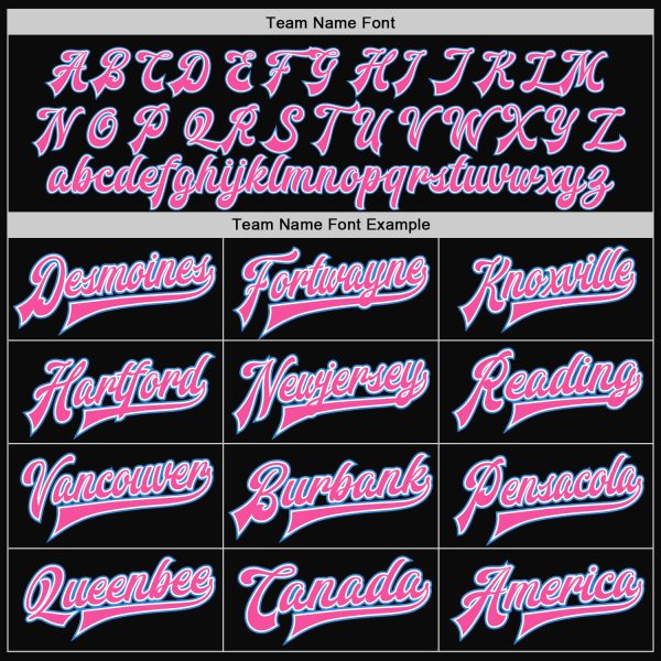Custom Black Powder Blue-Pink Bomber Full-Snap Varsity Letterman Two Tone Jacket - Image 4