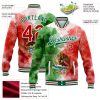 Custom Kelly Green Red-White Mexico Watercolored Splashes Grunge Design 3D Bomber Full-Snap Varsity Letterman Jacket - Image 3