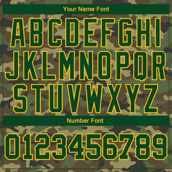 Custom Camo Green-Gold Salute To Service Long Sleeve Performance T-Shirt - Image 4