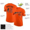 Custom Orange Vintage USA Flag-Black Performance T-Shirt - Image 2