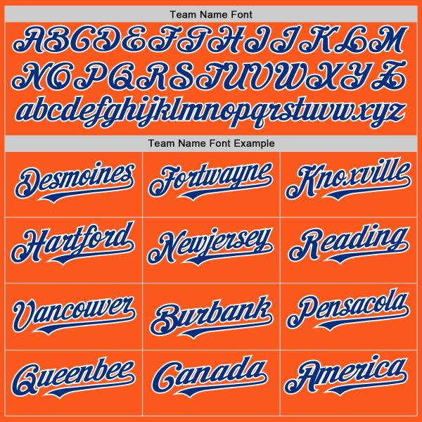 Custom Orange Royal-White Mesh Authentic Throwback Baseball Jersey - Image 4