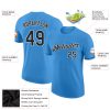 Custom Powder Blue Black-White Performance T-Shirt - Image 2