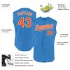 Custom Powder Blue Orange-White Authentic Sleeveless Baseball Jersey - Image 2
