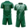 Custom Kelly Green White Sublimation Soccer Uniform Jersey - Image 2