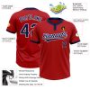 Custom Red Navy-White Two-Button Unisex Softball Jersey - Image 3