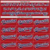 Custom Red Navy-White Two-Button Unisex Softball Jersey - Image 4
