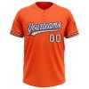 Custom Orange White-Navy Two-Button Unisex Softball Jersey - Image 2