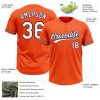 Custom Orange White-Navy Two-Button Unisex Softball Jersey - Image 3
