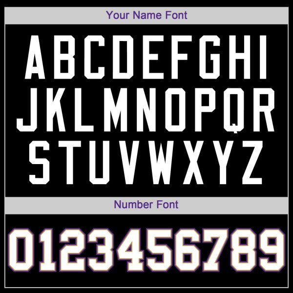 Custom Black White-Purple Authentic Baseball Jersey - Image 4