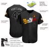 Custom Black Black-Gold Authentic Split Fashion Baseball Jersey - Image 3