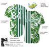 Custom Kelly Green White-Kelly Green 3D Pattern Design Tropical Palm Leaves Authentic Baseball Jersey - Image 3