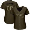 Custom Olive Camo-Black Authentic Salute To Service Baseball Jersey - Image 2