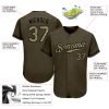 Custom Olive Camo-Black Authentic Salute To Service Baseball Jersey - Image 3
